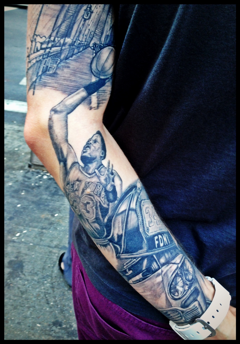 Illustration for article titled Nothing Says I Love New York Like Tattoos of Lou Gehrig and Patrick Ewing